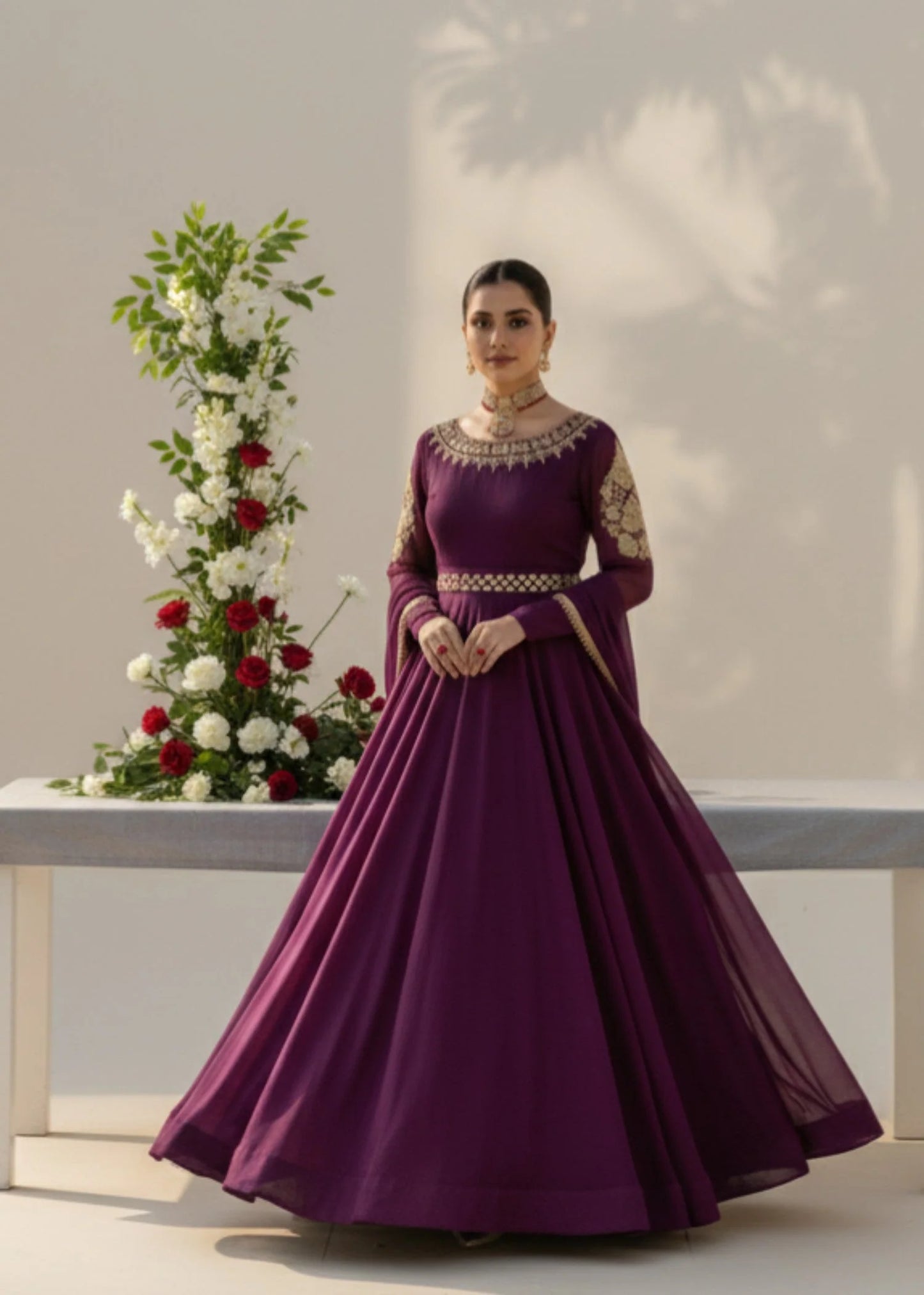 Blissful Purple - 3pc Polyester Chiffon