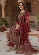 Maroon Elegance - 3pc Polynesian Net