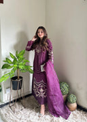 Plum Glamor - 3 Piece Chiffon