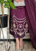 Plum Glamor - 3 Piece Chiffon