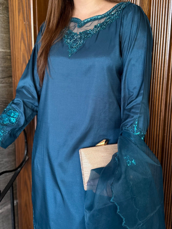 Blue Farshi Shalwar Set