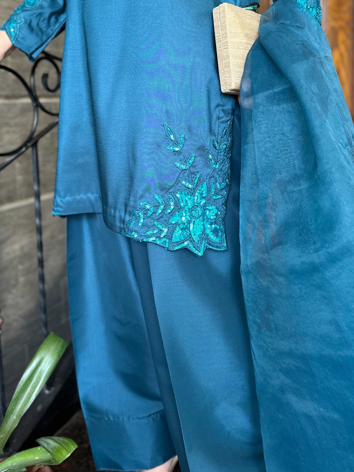 Blue Farshi Shalwar Set