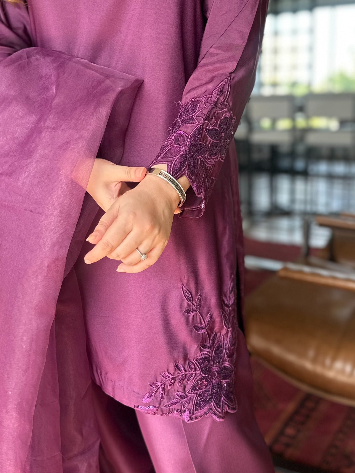 Plum Farshi Shalwar Set