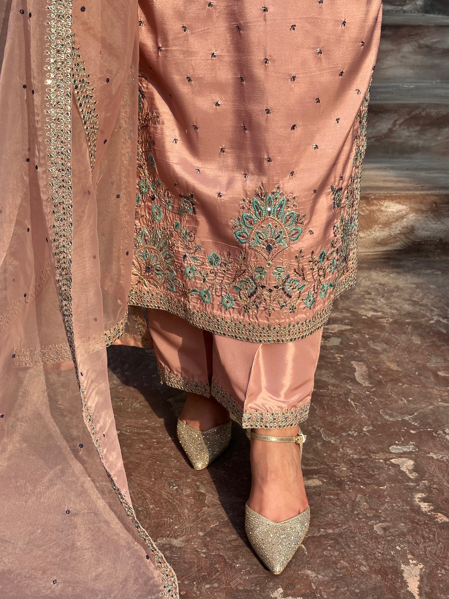 Pink Affair - 3pcs Silk Kurta Set