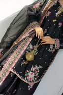 Black Gul - 3pcs Silk Kurta Set