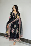 Black Gul - 3pcs Silk Kurta Set