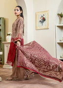 Rustic Brown Pret | 3pcs Chiffon Kurta Set