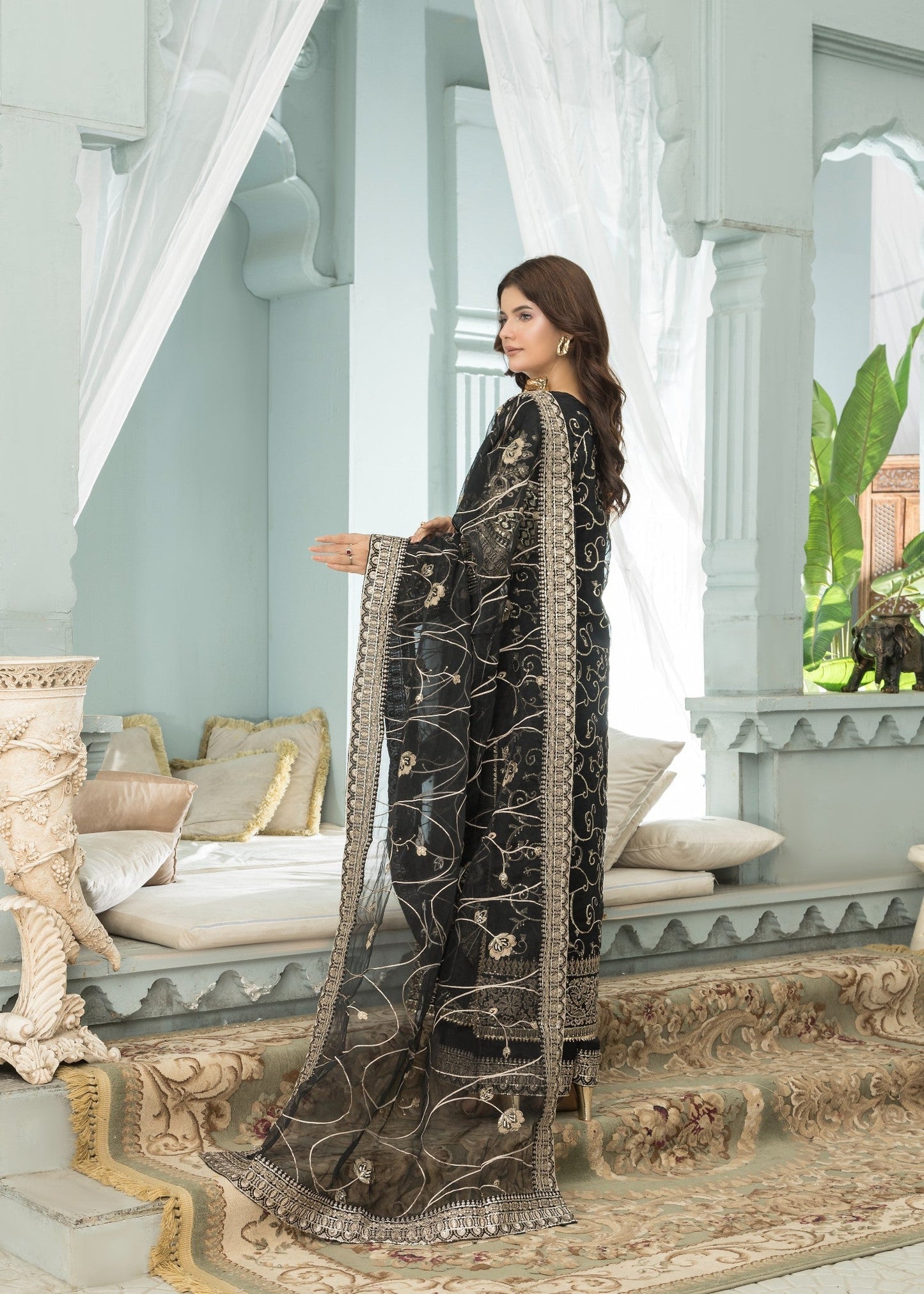 Chandani Black | 3pcs Organza