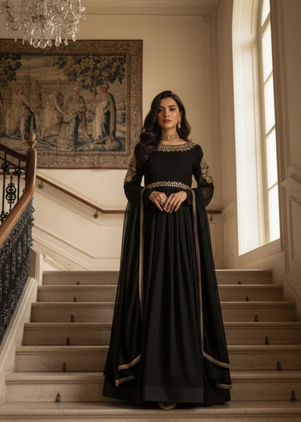 Blissful Black | 3pcs Chiffon Maxi