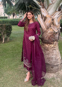 Plum Pret | 3pcs Silk Kurta Set