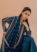 Hania Teal | 3pcs Sharara Set