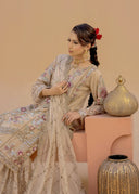 Banno Beige | 3pcs Chiffon Gharara Set