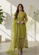 Green Elegance | 4pcs Net Gown