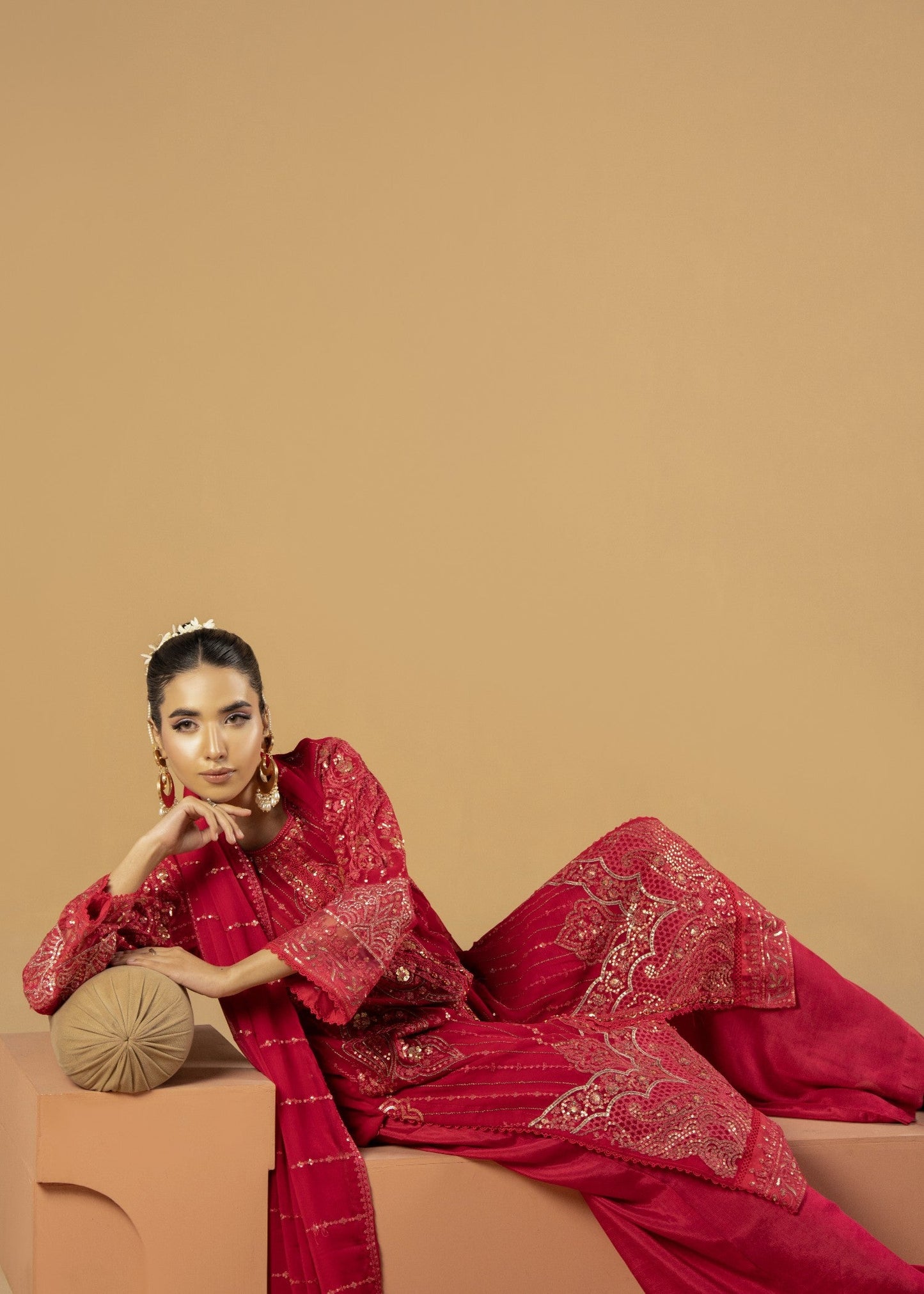 Reha Red | 3pcs Chiffon