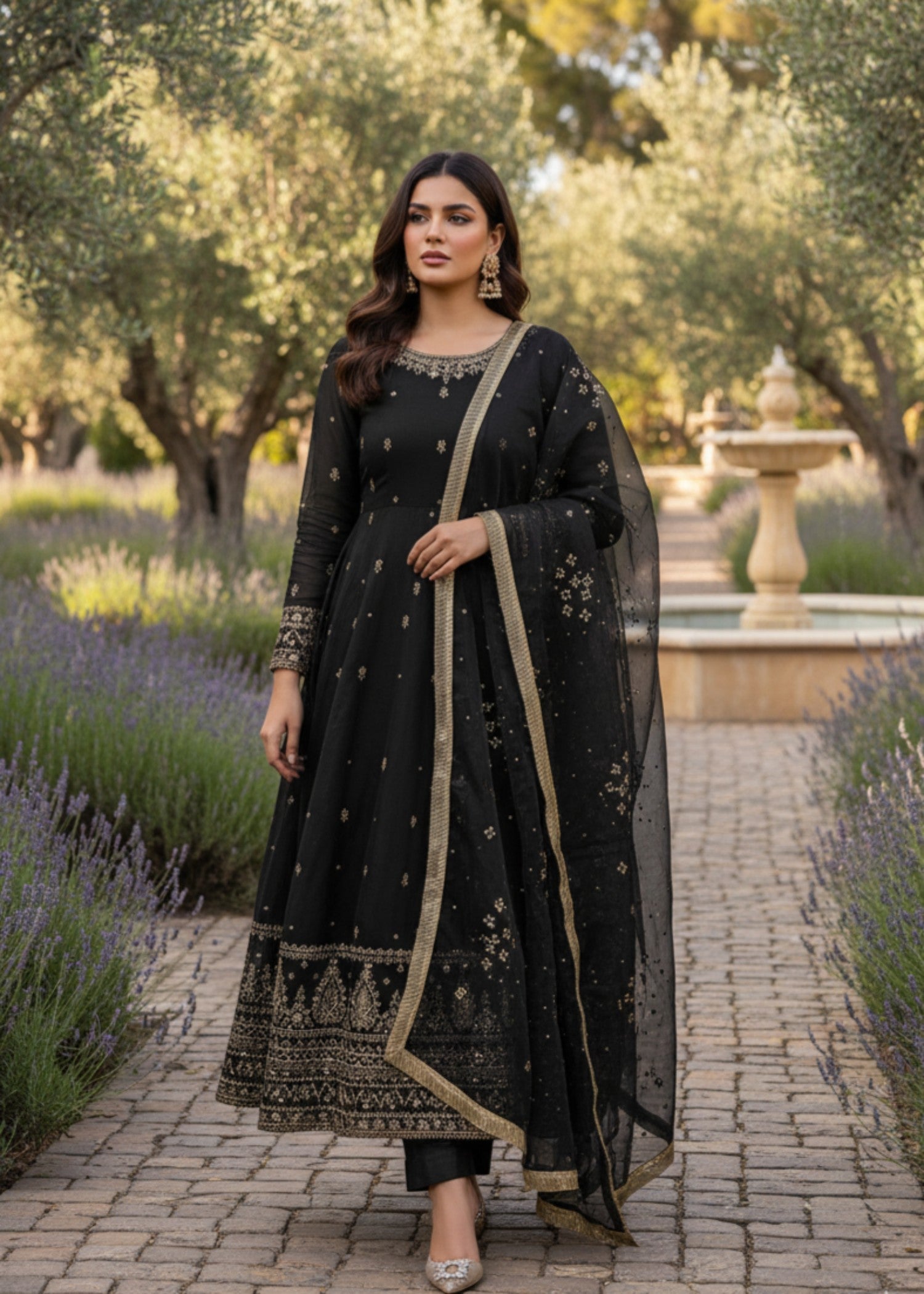 Black Bloom | 3pcs Kattan Silk Maxi