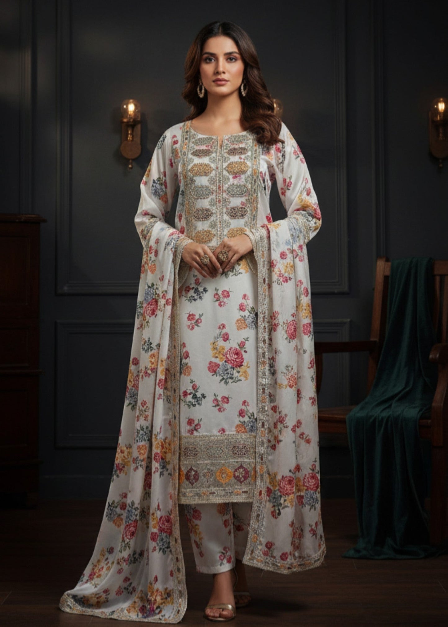 NOOR OFF WHITE | 3pcs Shimoz Silk
