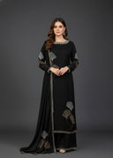 Glow Pret Black | 3pcs Chiffon Kurta Set