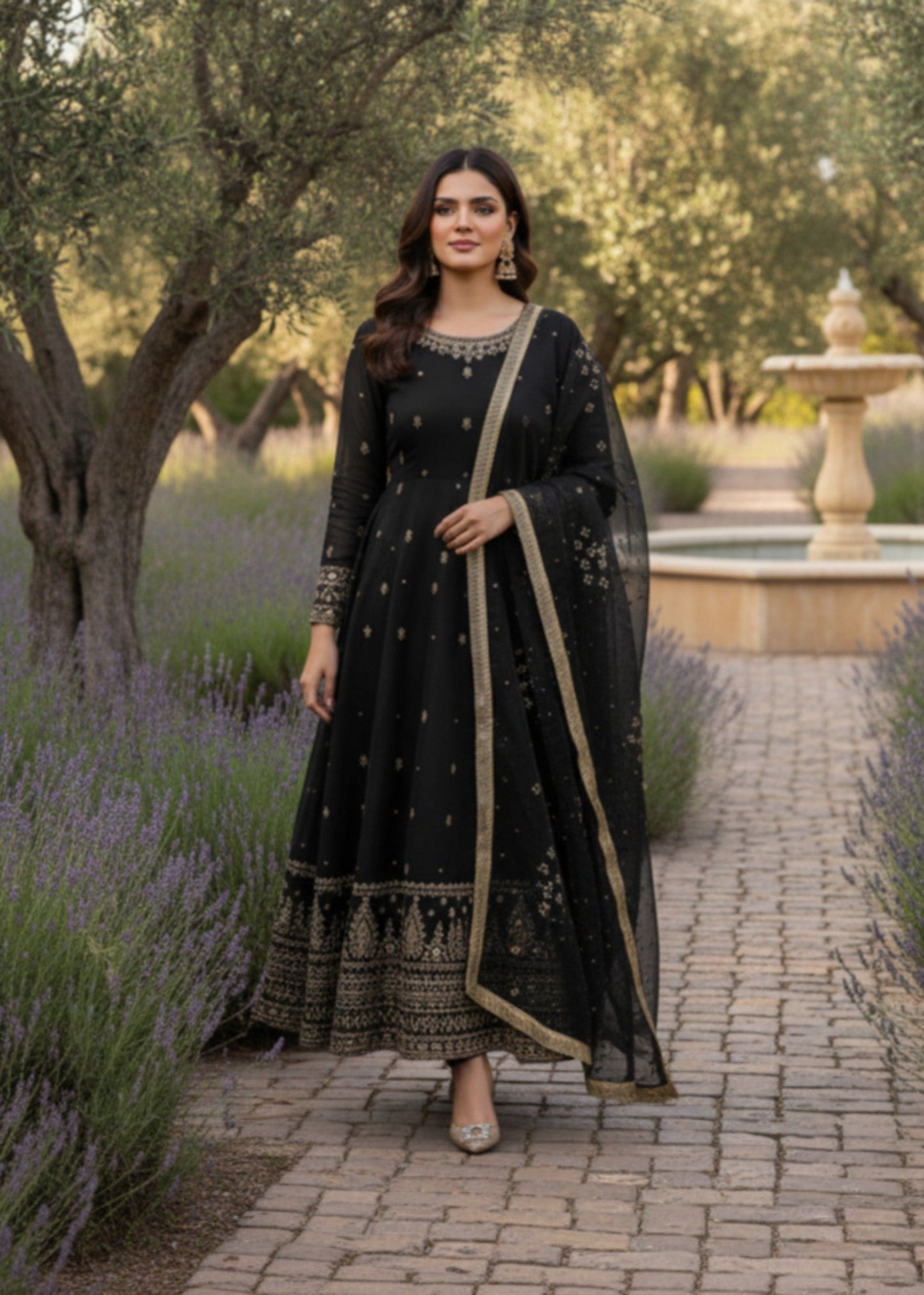 Black Bloom | 3pcs Kattan Silk Maxi