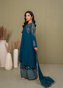 Shehnai Teal - 3pc Chiffon Frock