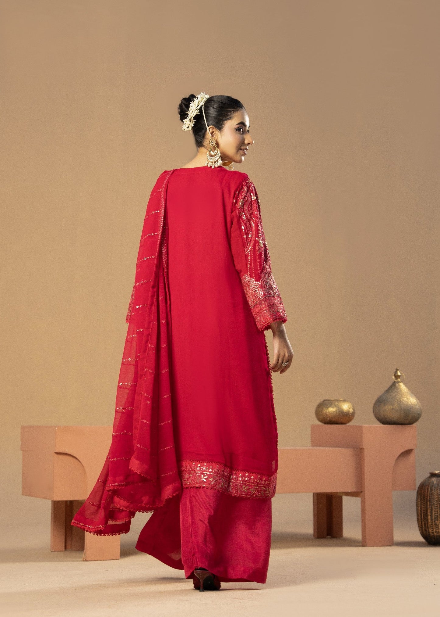 Reha Red | 3pcs Chiffon