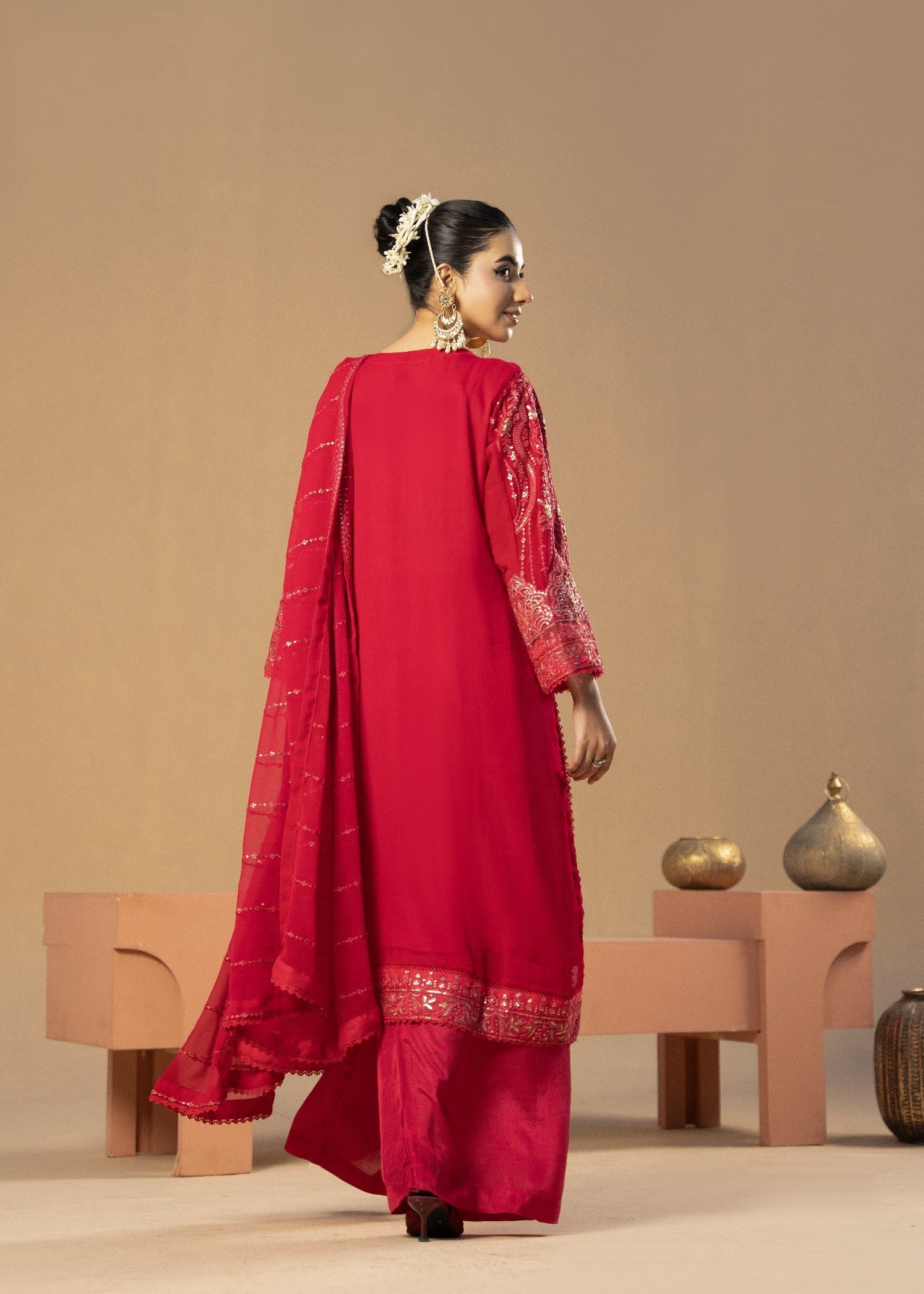 Reha Red | 3pcs Chiffon