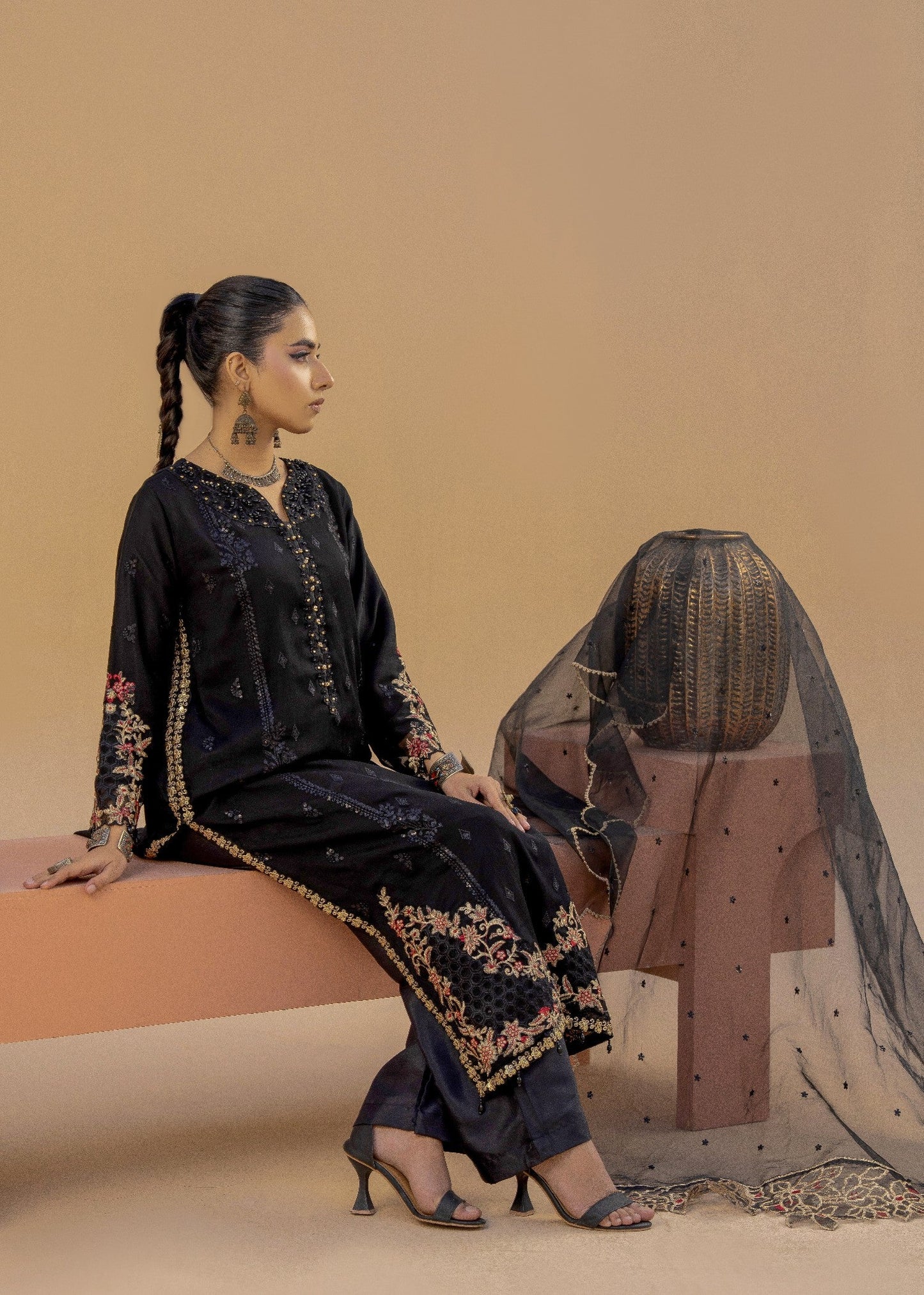 Bakhur Black | 3pcs Chiffon