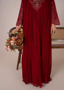 Red Crush - 3pc Chiffon Pishwas