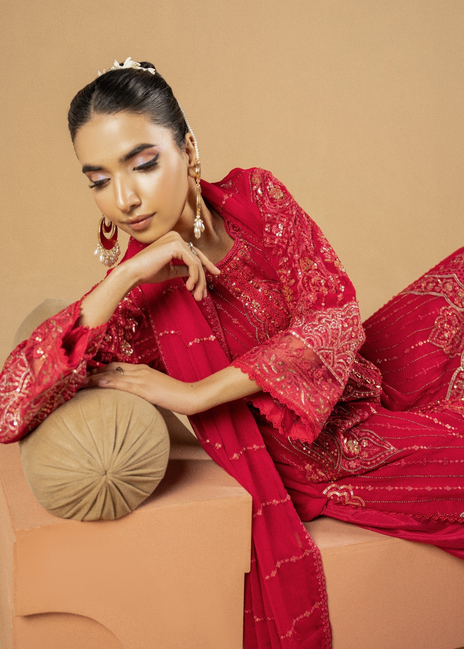 Reha Red | 3pcs Chiffon