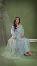 Ethereal Ice Blue – Luxury Embroidered 3-Piece Suit