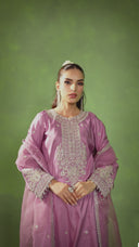 Dusty Rose – Luxury Embroidered 3-Piece Shalwar Suit