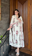 Zaib White - 3pc Chiffon