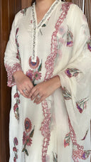 Zaib White - 3pc Chiffon