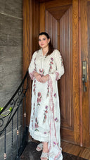 Zaib White - 3pc Chiffon
